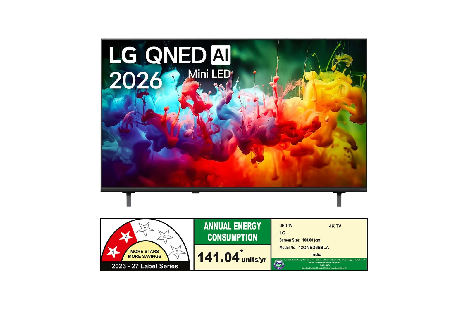 LG QNED TV QNED65 front view