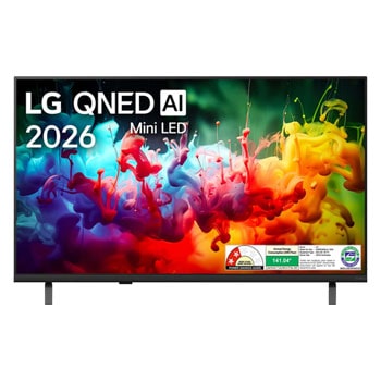 Front view of LG 108cm (43) QNED AI QNED65 Mini LED 4K Smart TV 2026 43QNED65BLA