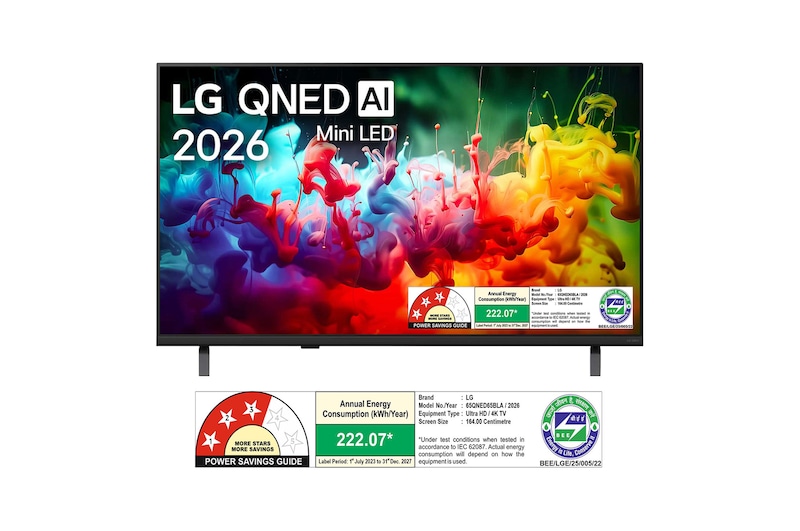 LG QNED TV QNED65 front view