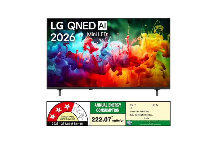 LG QNED TV QNED65 front view