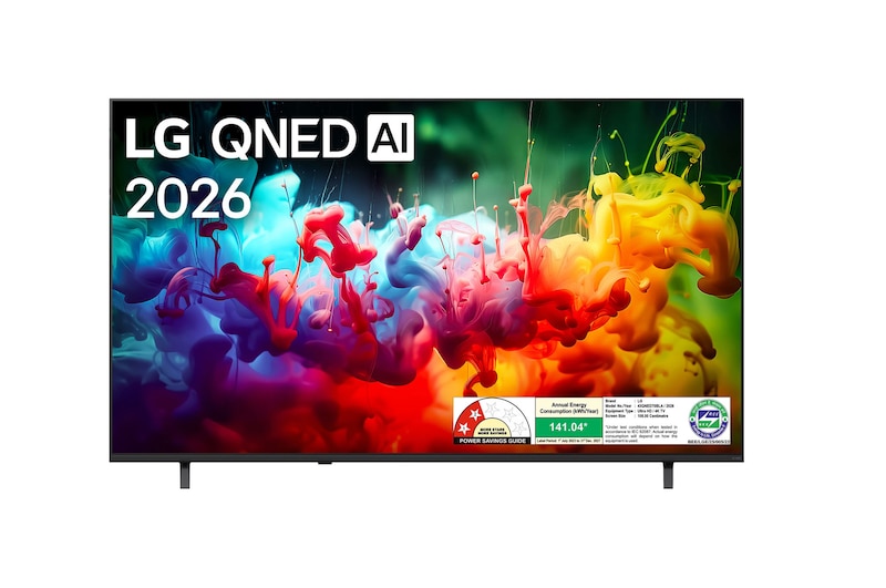 Front view of LG 108cm (43) QNED AI QNED70 4K Smart TV 2026 43QNED70BLA