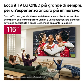 Caratteristica schermo ultra grande del TV QNED evo Mini LED 115QNED93B6