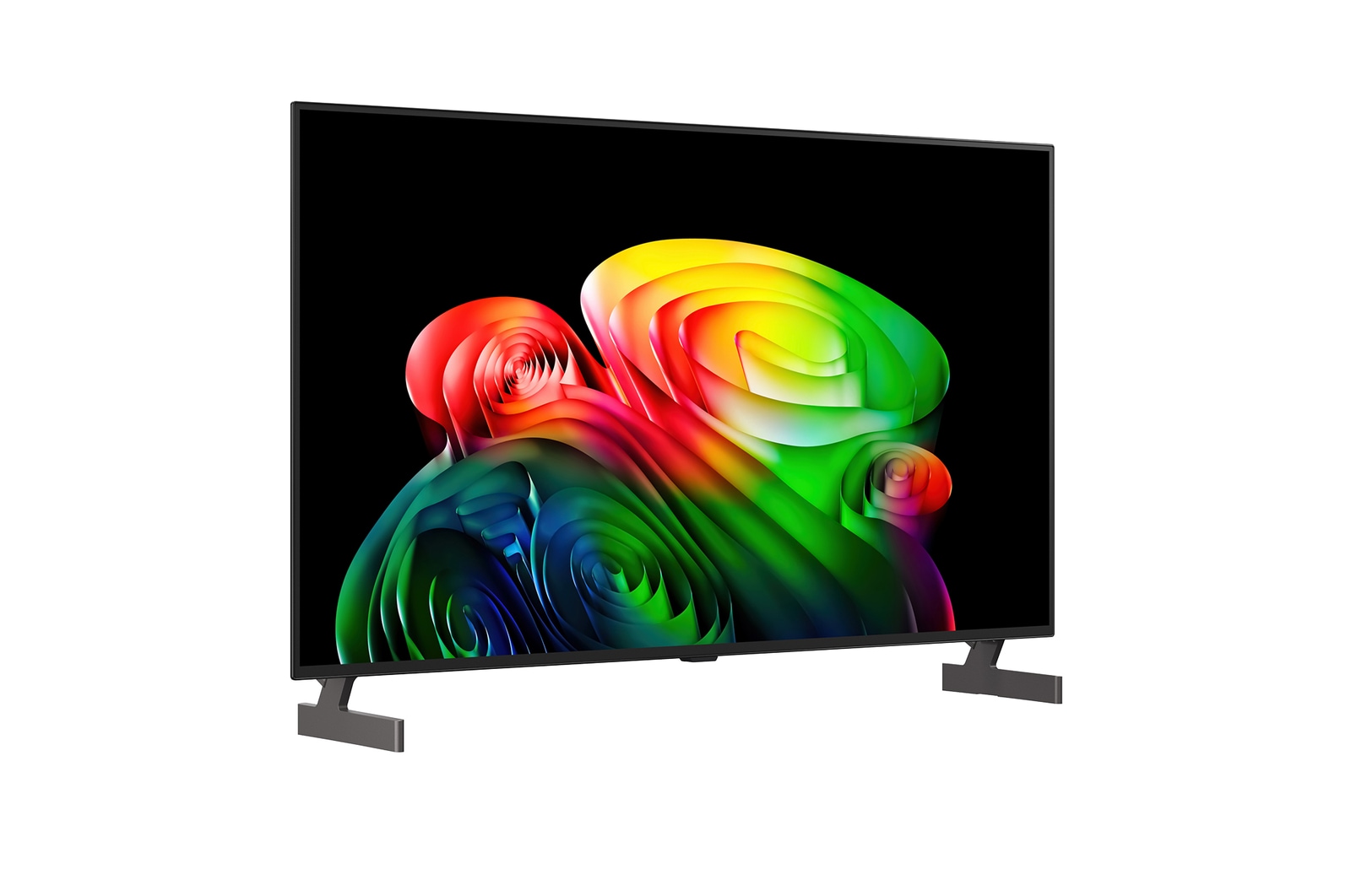 Телевизор LG OLED AI B6, показанный спереди и сбоку, оснащен 48-дюймовым дисплеем шириной 1070 мм, общая высота 620 мм, ультратонкий 45,9 мм (без подставки).