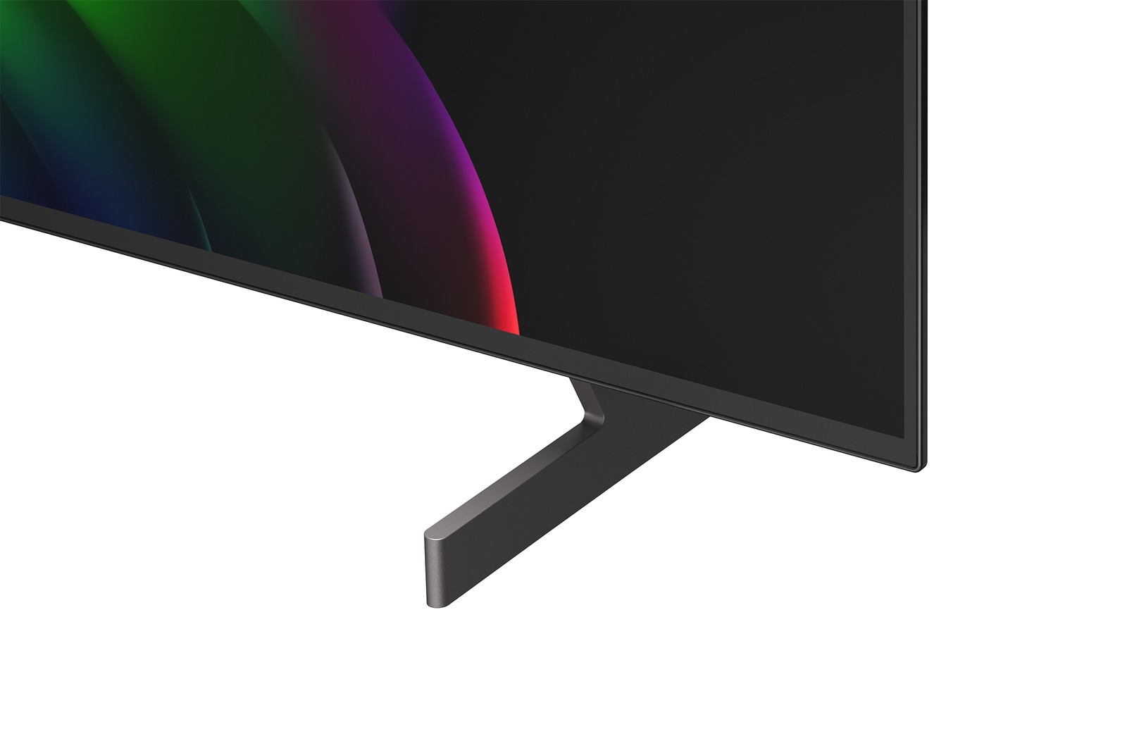 close-up view of stand base of 32GX850A