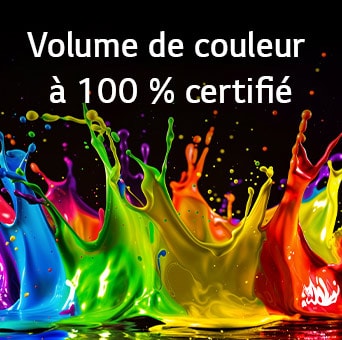 LG QNED evo AI Mini LED QNED90 avec Dynamic QNED Color Pro remplit l’écran de jaillissements éclatants et fluides de mouvements multicolores, semblables à de la peinture, présentant une brillance des couleurs améliorée certifiée pour un volume de couleurs de 100 %.