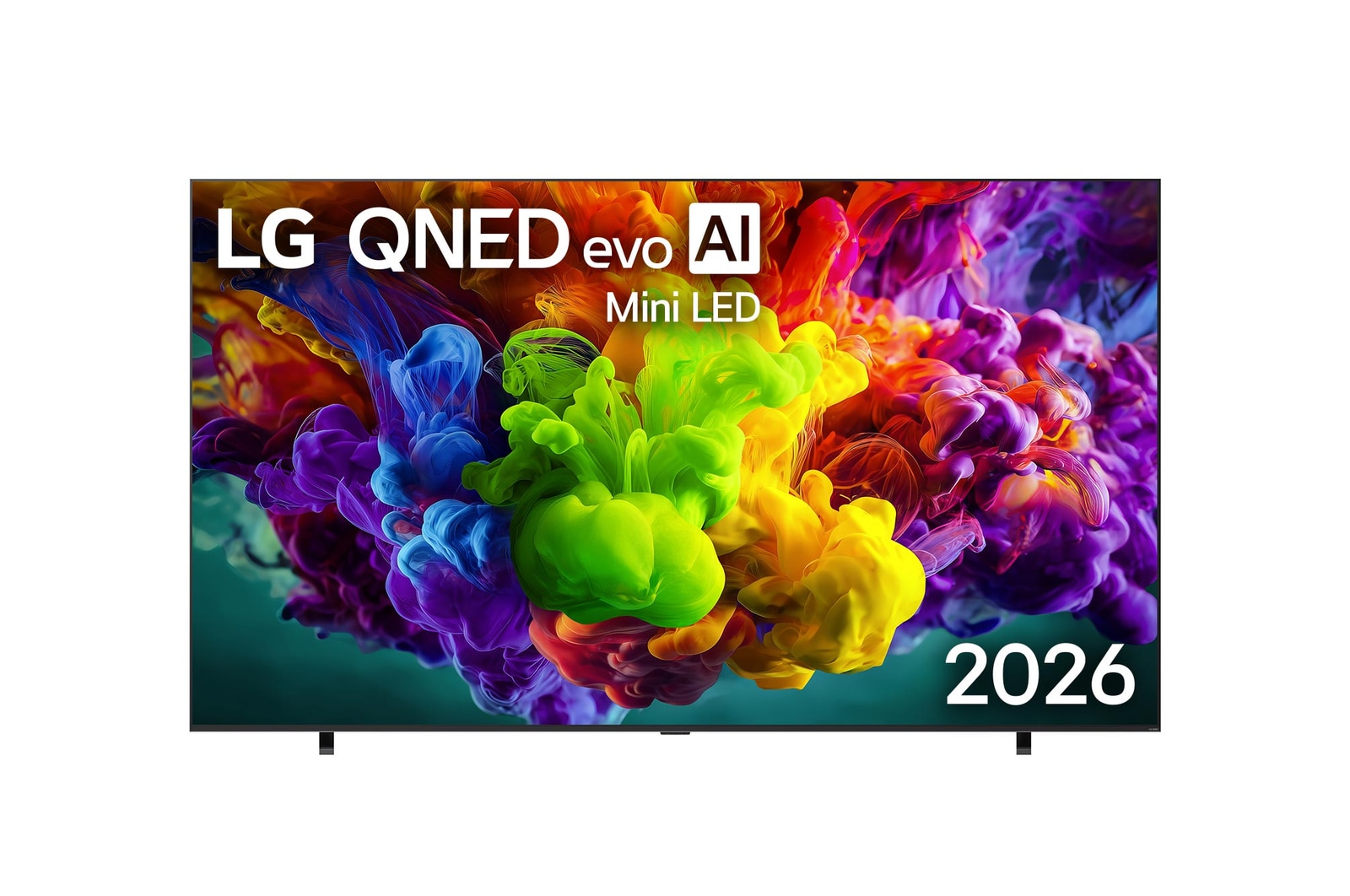 Vue de face du Smart TV LG QNED evo AI QNED93 Mini LED 4K 2026 115 pouces 115QNED93B6
