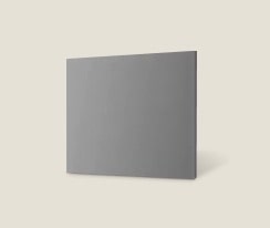  Close-up LG refrigerator freezer with a dark graphite finish and seamlessly integrated into a neutral tone modern kitchen.