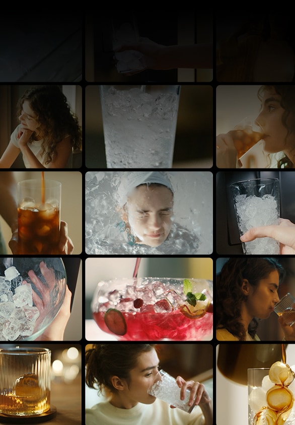 Various scenes showing different uses of ice.