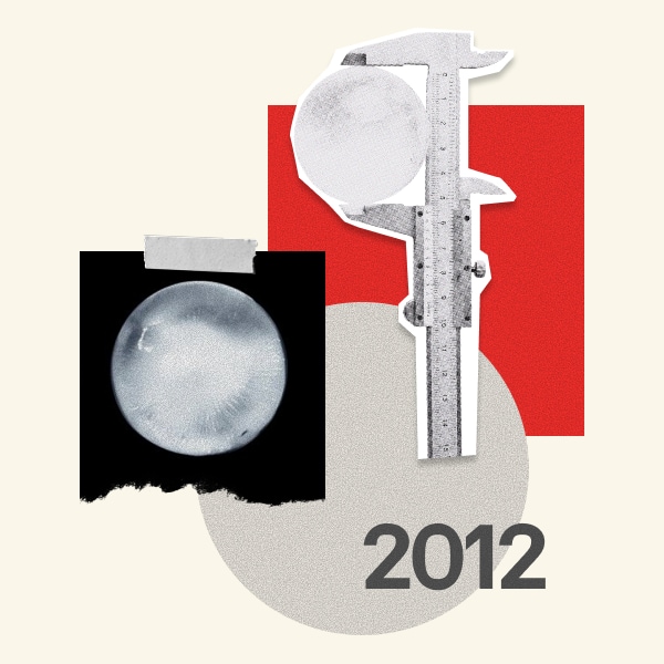 2012, Measuring tools and a round ice sphere under development