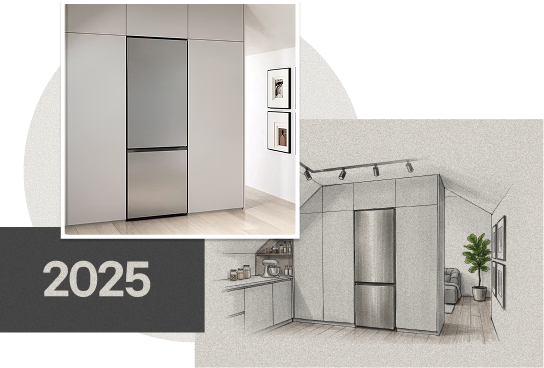 Seamless built-in refrigerator installations.