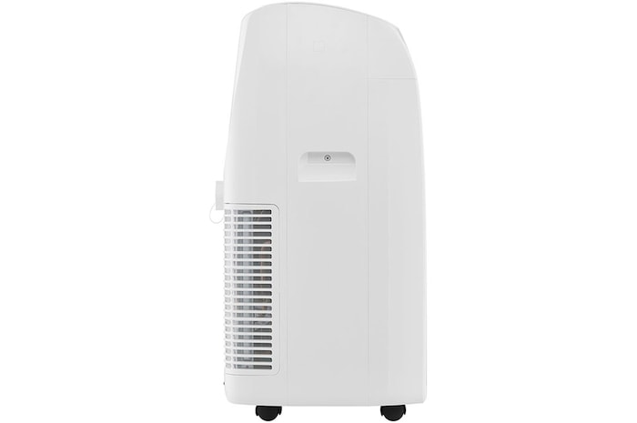 'Side profile of LG 9,000 BTU portable air conditioner P9NC09TSED0