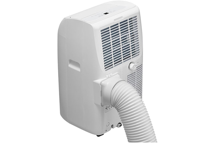 'Rear exhaust hose connection on LG 9,000 BTU portable air conditioner P9NC09TSED0