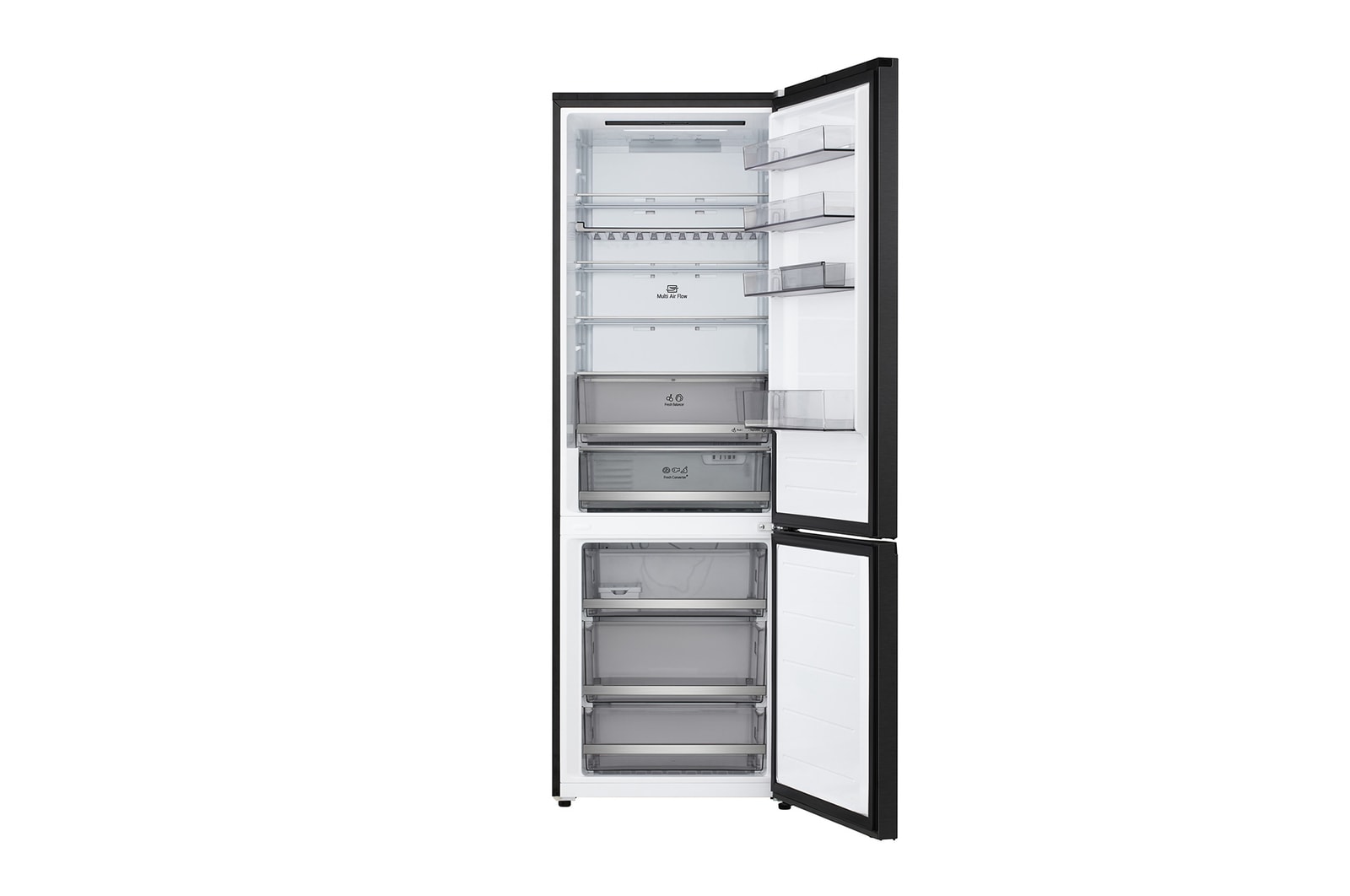 LG 465L Koel‑vriescombinatie Zwart | DoorCooling+™ | LinearCooling™ | Extra Wide | LG NL, GBBW322AEV