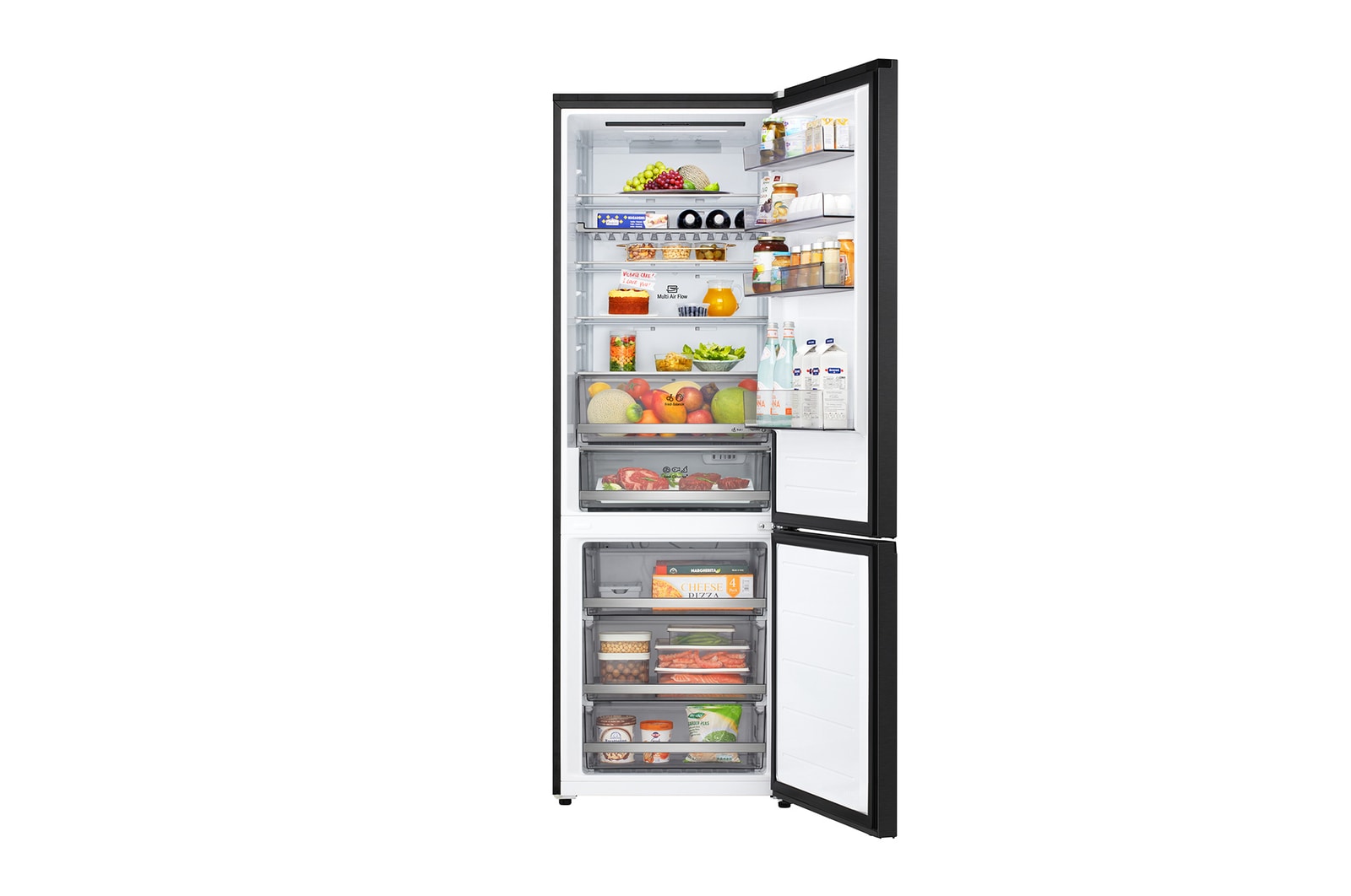 LG 465L Koel‑vriescombinatie Zwart | DoorCooling+™ | LinearCooling™ | Extra Wide | LG NL, GBBW322AEV