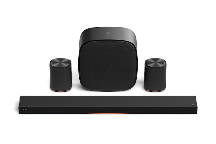 LG Sound Suite meeslepende Suite 5 Pro (set) met 2 surroundluidsprekers en subwoofer (H7 + M5 2ea + W7), H7.M5M5W7001
