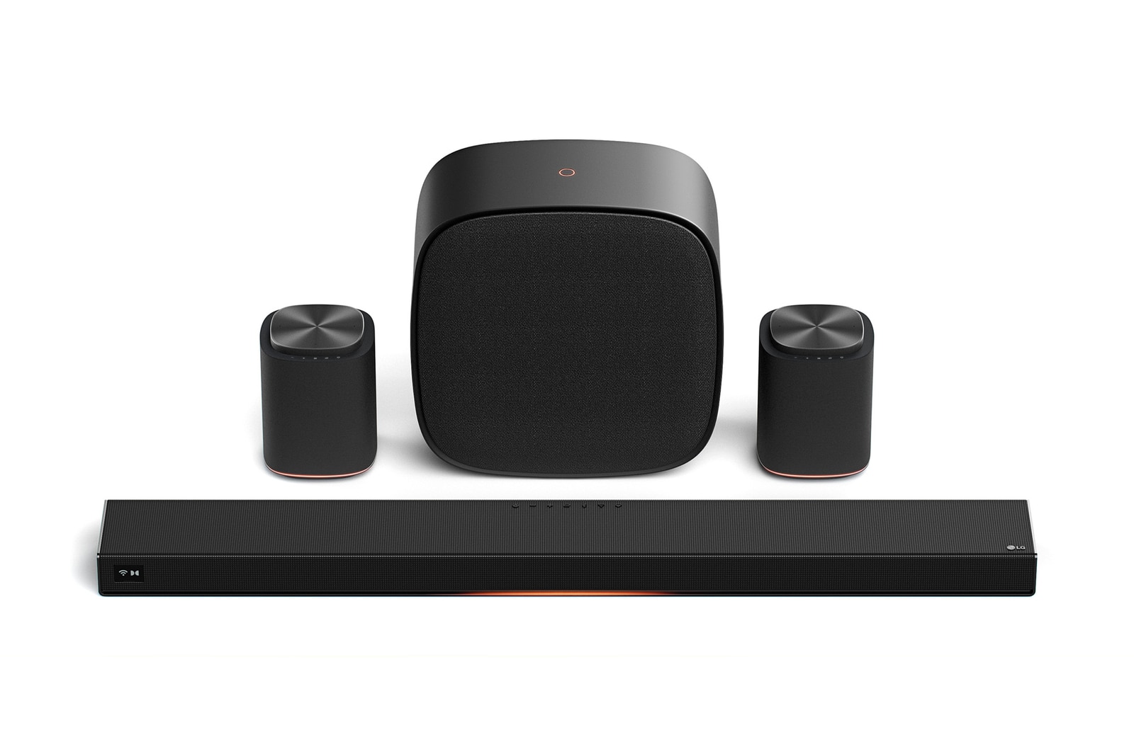 LG Sound Suite meeslepende Suite 5 Pro (set) met 2 surroundluidsprekers en subwoofer (H7 + M5 2ea + W7), H7.M5M5W7001