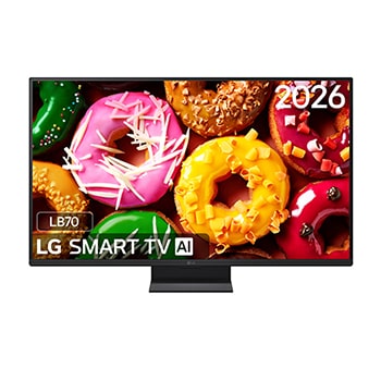 Vooraanzicht van 27 inch LG SMART TV AI LB70 FHD 2026 27LB70006LA