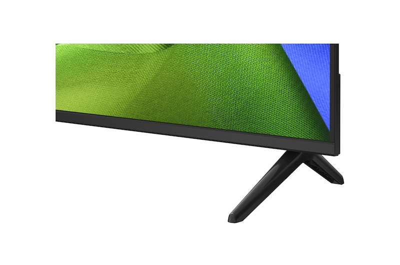De voorkant van de LG NANO 4K UHD AI NU80, gelanceerd in 2026, vult het scherm met rijk gestructureerde, stofachtige kleurlagen, waarbij levendige veelkleurige plooien vloeiend over het scherm lopen.