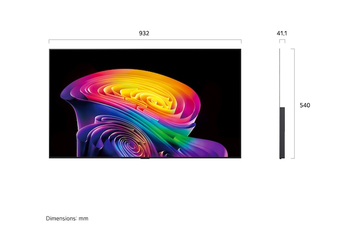 De voorkant van de LG OLED evo AI C6, gelanceerd in 2026, toont een afbeelding van gelaagde, veelkleurige vormen, met perfect zwart en perfecte kleuren, samen met het embleem ‘World's No. 1 OLED TV for 13 Years’.