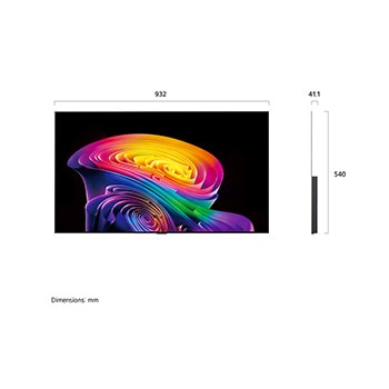 De voorkant van de LG OLED evo AI C6, gelanceerd in 2026, toont een afbeelding van gelaagde, veelkleurige vormen, met perfect zwart en perfecte kleuren, samen met het embleem ‘World's No. 1 OLED TV for 13 Years’.
