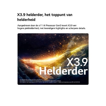 De LG OLED evo AI G6 met Brightness Booster Ultra toont een donkere scène waarin een helder verlicht silhouet van een walvis opvalt te midden van gloeiende deeltjes, met een 3,9 keer helderdere luminantie en duidelijkere details.