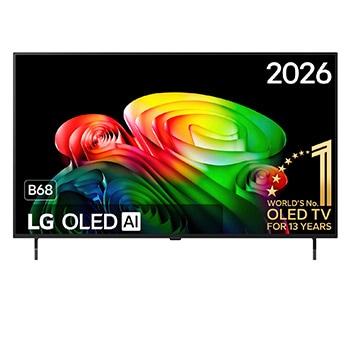Vooraanzicht van 48 inch LG OLED AI B6 4K Smart TV 2026 OLED48B68LA