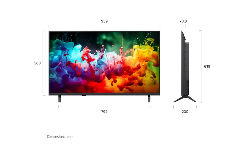 43 inch LG QNED AI QNED70 Mini LED 4K Smart TV 2026