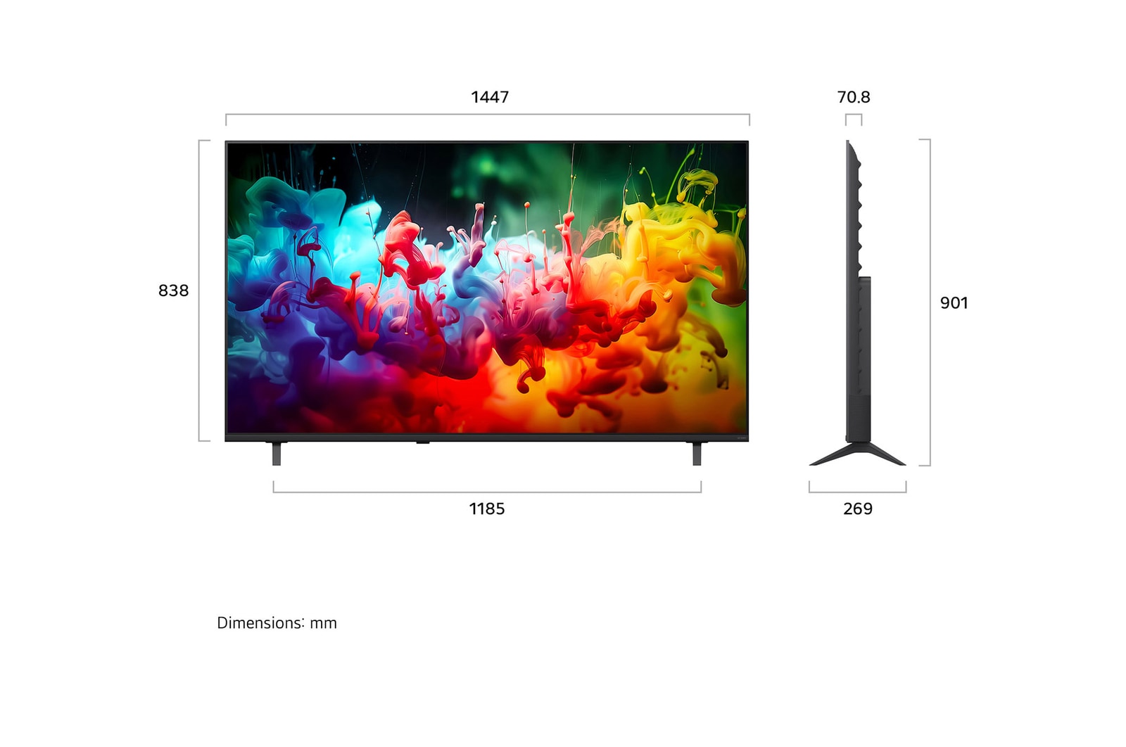 65 inch LG QNED AI QNED70 Mini LED 4K Smart TV 2026