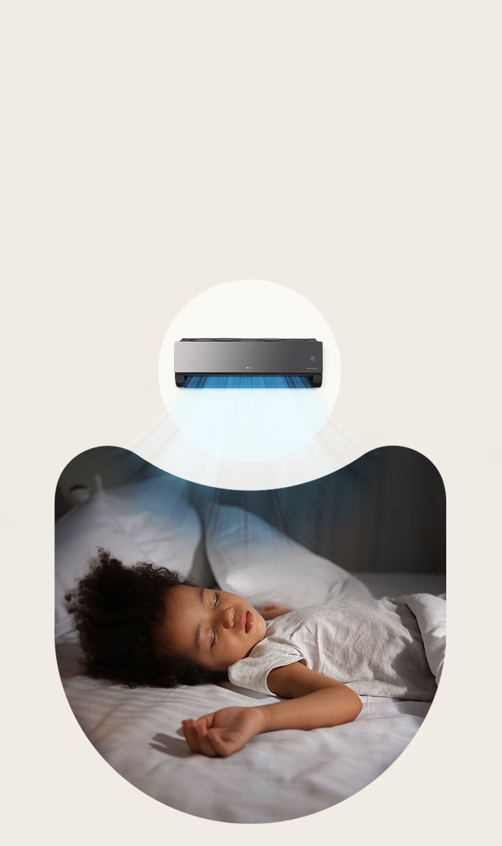 Video que explica el aire acondicionado que proporciona un enfriamiento silencioso para un sueño confortable