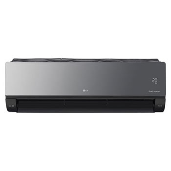 Front view of LG ARTCOOL Mirror Air Conditioner with closed lower vane.