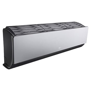 Left-side view of LG ARTCOOL Mirror Air Conditioner showing smooth exterior finish and side panel details.
