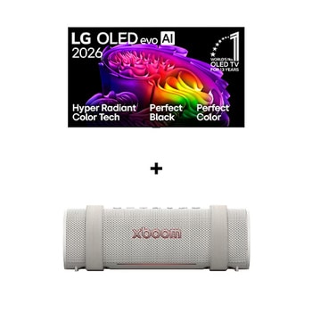 55" LG OLED evo AI 4K Smart TV 2026 + LG xboom Grab by will.i.am | Parlantes Bluetooth | Sonido xboom con la máxima portabilidad