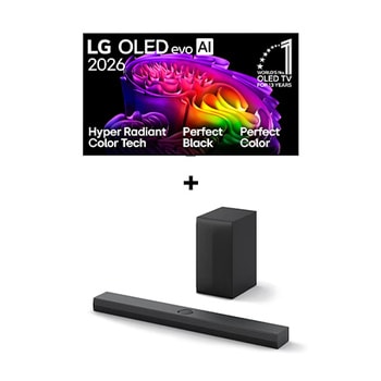65" LG OLED evo AI G6 4K Smart TV 2026 + Barra de Sonido LG S70TY | 400W | 3.1.1 ch | Dolby Atmos