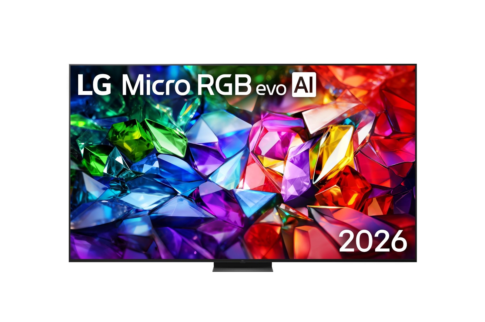 Front view of 100 inch LG Micro RGB evo AI MRGB96 4K Smart TV 2026   100MRGB96BS