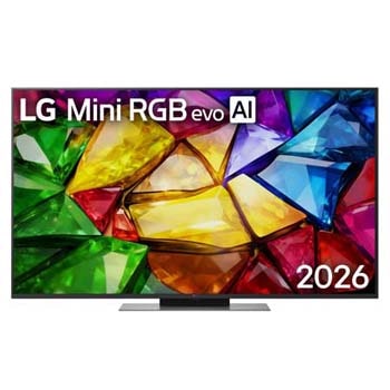 Front view of 55 inch LG Mini RGB evo AI MRGB86 4K Smart TV  2026 55MRGB86BSA