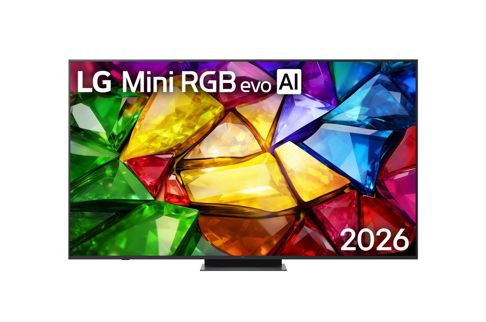 Front view of 75 inch LG Mini RGB evo AI MRGB86 4K Smart TV  2026 75MRGB86BSA