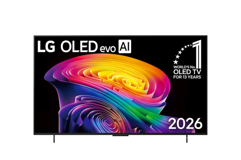 Front view of 42 inch LG OLED evo AI C6 4K Smart TV 2026 OLED42C6PSA