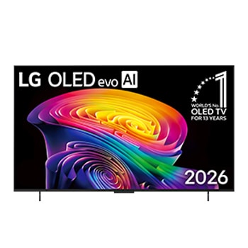Front view of 42 inch LG OLED evo AI C6 4K Smart TV 2026 OLED42C6PSA