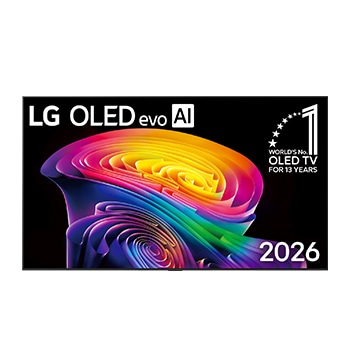 Front view of 65 inch LG OLED evo AI C6 4K Smart TV 2026 OLED65C6PSA