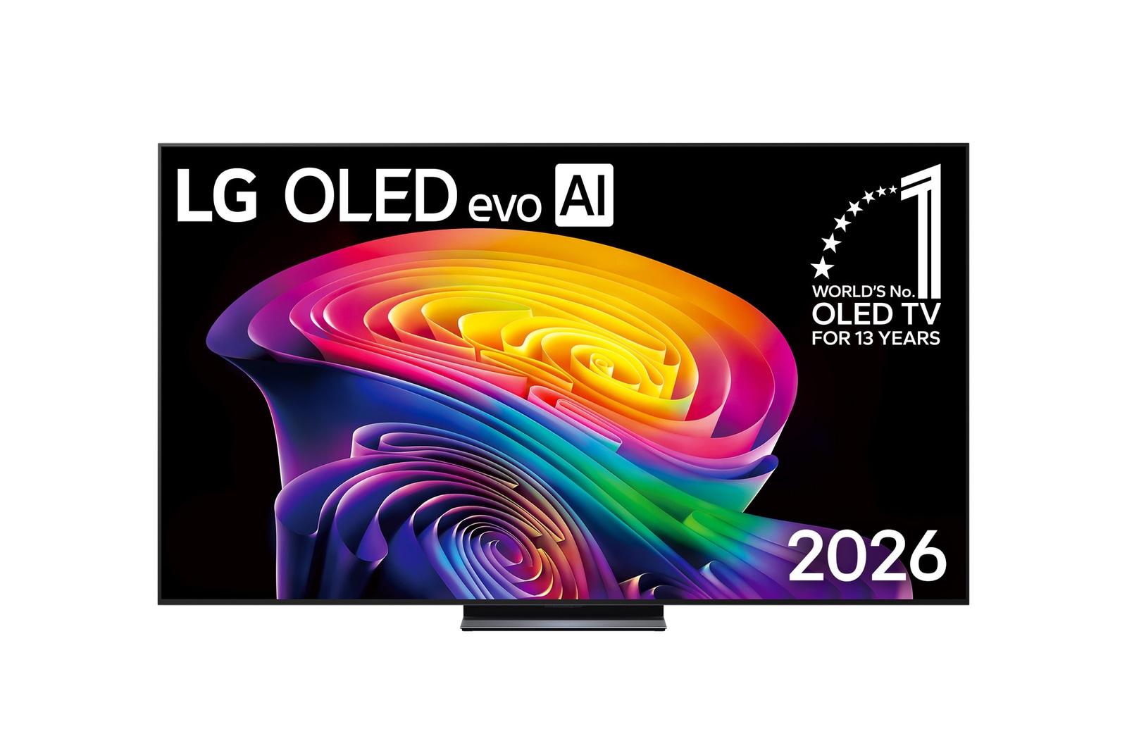 Front view of 83 inch LG OLED evo AI C6 4K Smart TV 2026 OLED83C6PSA