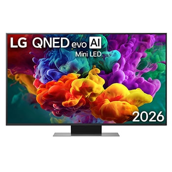 Front view of 55 inch LG QNED evo AI QNED86 Mini LED 4K Smart TV 2026 55QNED86BSA