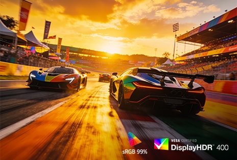 Monitor gamingowy UltraGear G5 (25G590B) z technologią VESA DisplayHDR 400 i sRGB 99% zapewniający bogatsze kolory i głębsze detale podczas imersyjnej rozgrywki