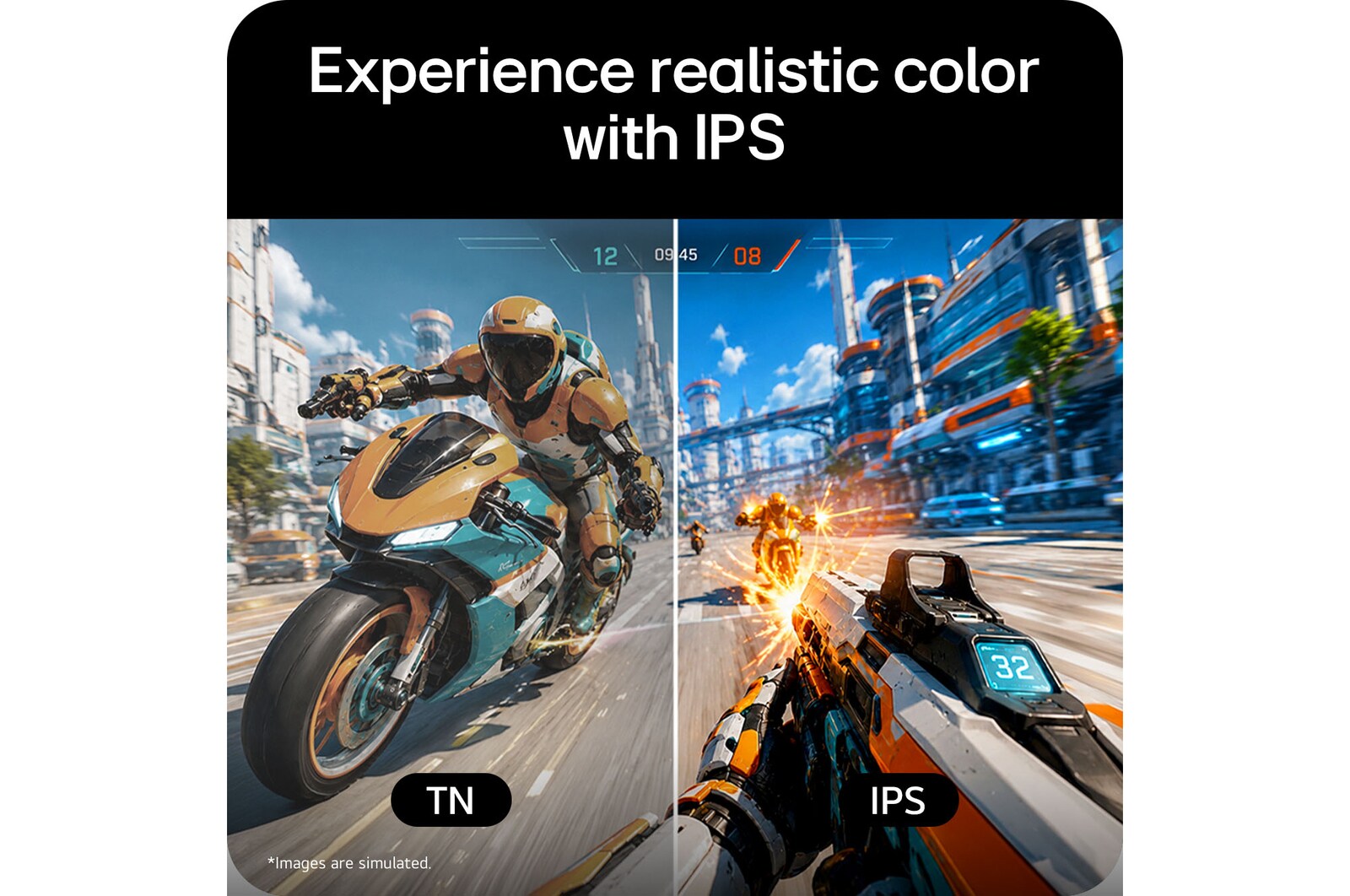 Wyświetlacz gamingowy IPS (In-Plane Switching) z polaryzatorem ATW (Advanced True Wide), zapewniający żywsze kolory i wyższy kontrast w porównaniu z wyświetlaczami TN (Twisted Nematic)