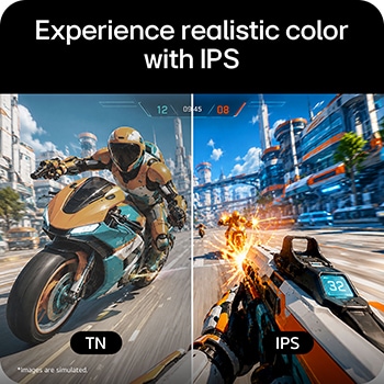 Wyświetlacz gamingowy IPS (In-Plane Switching) z polaryzatorem ATW (Advanced True Wide), zapewniający żywsze kolory i wyższy kontrast w porównaniu z wyświetlaczami TN (Twisted Nematic)