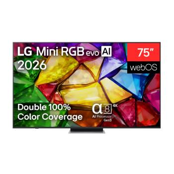 Front view of 75-calowy LG Mini RGB evo AI MRGB86 4K Smart TV 2026 75MRGB86B6A