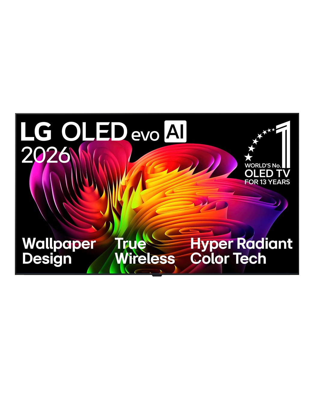 Front view of 77 -calowy Wallpaper TV LG OLED evo AI W6 True Wireless 4K Smart TV 2026 OLED77W69LA