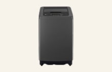 LG top load washing machine WTV11BND in dark finish featuring Smart Inverter motor for powerful and efficient washing