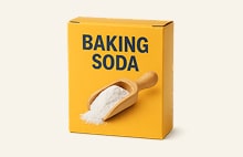 Box of baking soda used for cleaning LG washing machine drum and removing odor buildup to keep laundry fresh and hygienic	