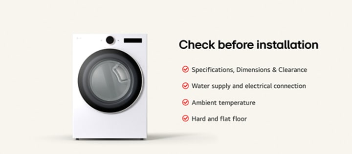 LG gas washer-dryer guide showing ventilation setup, gas connection, and leak check for safe, efficient installation