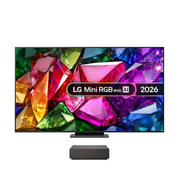 Front view of 86 inch LG Mini RGB evo AI MRGB9M True Wireless 4K Smart TV 2026 86MRGB9MB9B